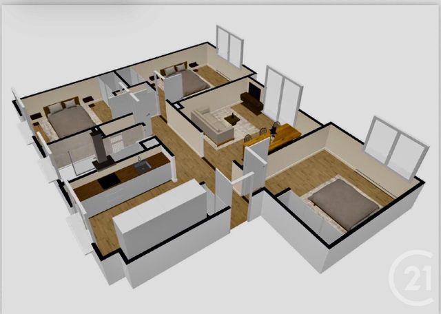 Appartement F4 &agrave; vendre - 4 pi&egrave;ces - 90,96 m2 - Pontarlier - 25 - FRANCHE-COMTE